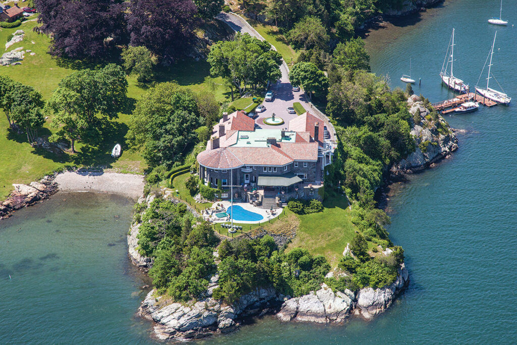 3 Beacon Rock | 147 Harrison Ave. | Newport  Price: $23,000,000 | Date Sold: Dec. 8, 2021 | Buyer: Beacon Rock LLC | Seller: Brian R. Cunha | Broker: Gustave White Sotheby’s International Realty (buyer and seller) | Year Built: 1888 | Bathrooms: 10 full, 1 half | Bedrooms: 6 | Living Space: 11,675 square feet | Previous Price: Assessed at $9,645,100 in 2021 / COURTESY MIKE OSEAN