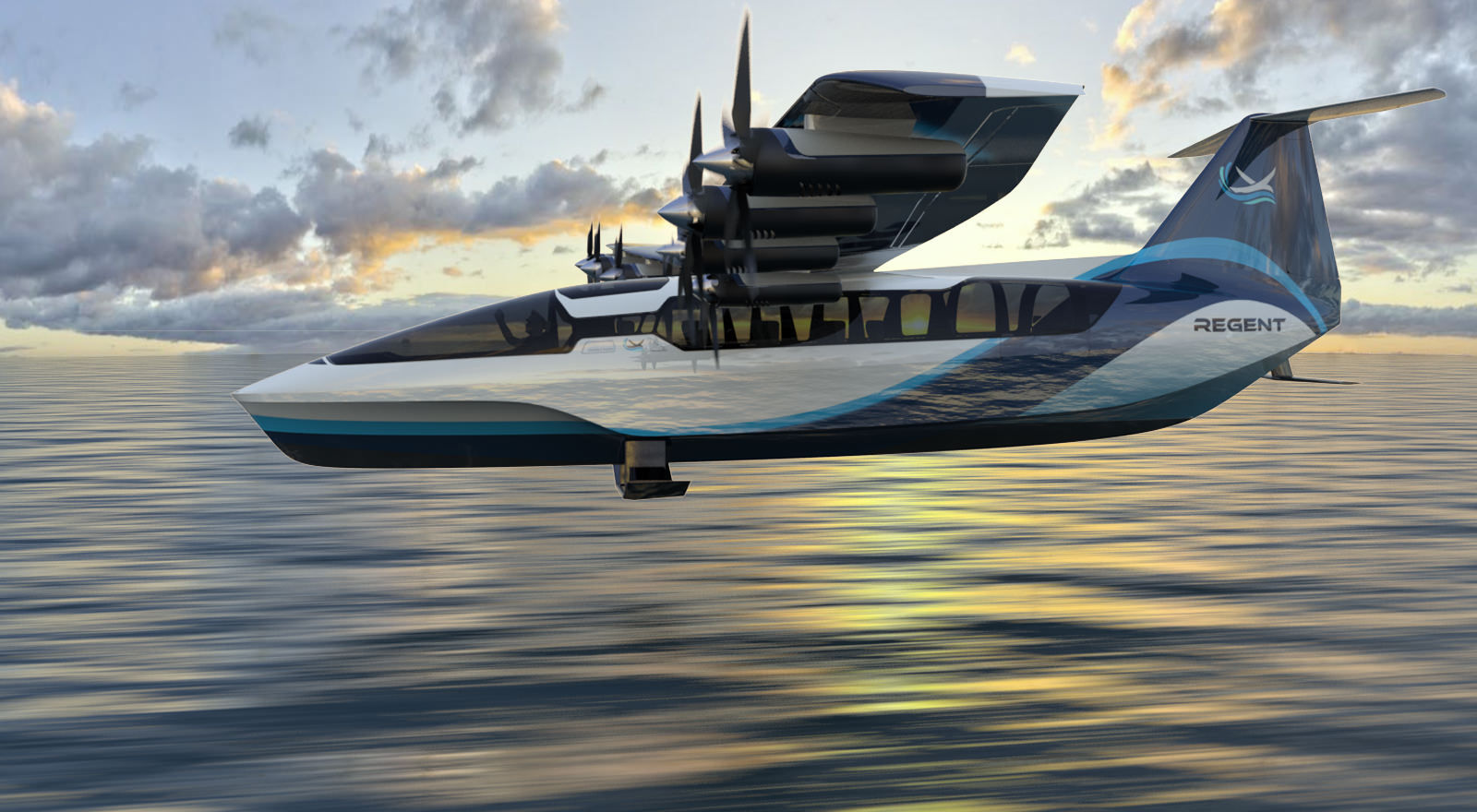 REGENT CRAFT INC., a startup company now based in Massachusetts that's developing an on-the-water transport vessel called "seagliders," is seeking tax credits worth up to $13 million from R.I. Commerce Corp. through the Qualified Job Tax Credit program. / RENDERING COURTESY REGENT CRAFT INC.