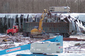 Work crews demolish the former Bradlees store<br>in Somerset on Rt. 6. The store closed in 2000.