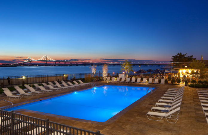 THE HYATT REGENCY NEWPORT has a clear view of the harbor and the Pell Bridge to Jamestown, one of the many qualities of the city's hotels that helped it rank No. 17 on Trivago.com's list of the Top 50 Cities to Stay in the United States. / COURTESY JOHN BELLENIS THE HYATT REGENCY NEWPORT has a clear view of the harbor and the Pell Bridge to Jamestown, one of the many qualities of the city's hotels that helped it rank No. 17 on Trivago.com's list of the Top 50 Cities to Stay in the United States. / COURTESY JOHN BELLENIS