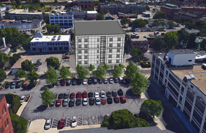PROVIDENCE'S DOWNTOWN DESIGN REVIEW COMMITTEE is slated to give final approval to this six-story mixed-use building in the Jewelry District at a Monday meeting. / COURTESY FEDERAL HILL GROUP LLC