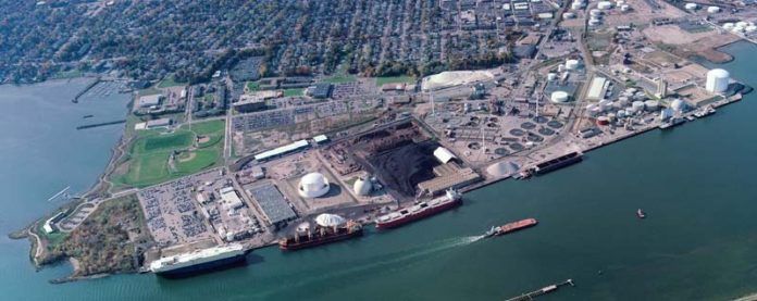 THIS AERIAL photograph shows ProvPort, with Save The Bay located south of the property, and Johnson & Wales University Harbor Campus located to the southwest. A barge dedication ceremony will be held at the port Monday. / COURTESY PROVPORT THIS AERIAL photograph shows ProvPort, with Save The Bay located south of the property, and Johnson & Wales University Harbor Campus located to the southwest. A barge dedication ceremony will be held at the port Monday. / COURTESY PROVPORT