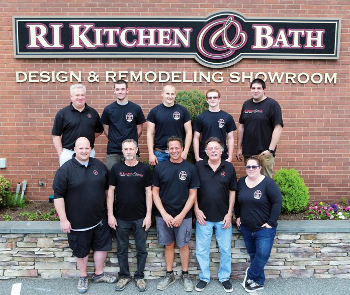 SOCIAL AND CHARITABLE: Rhode Island Kitchen & Bath employees outside their Warwick office in May. 
 / COURTESY RHODE ISLAND KITCHEN & BATH SOCIAL AND CHARITABLE: Rhode Island Kitchen & Bath employees outside their Warwick office in May. 
 / COURTESY RHODE ISLAND KITCHEN & BATH