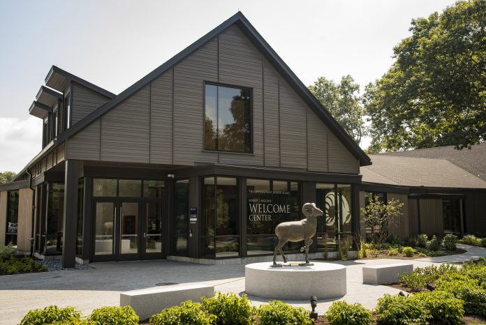 THE ROBERT J. HIGGINS Welcome Center was officially opened during a ceremony Wednesday on the University of Rhode Island South Kingstown campus. / COURTESY UNIVERSITY OF RHODE ISLAND/NORA LEWIS THE ROBERT J. HIGGINS Welcome Center was officially opened during a ceremony Wednesday on the University of Rhode Island South Kingstown campus. / COURTESY UNIVERSITY OF RHODE ISLAND/NORA LEWIS