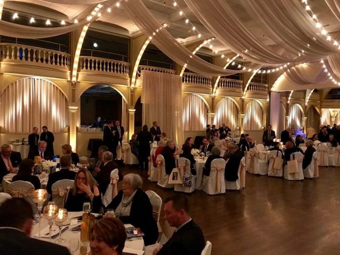 ATTENDEES GATHER at the Steamship Historical Society of America's annual Ocean Liner Dinner at Rhodes on the Pawtuxet in Cranston. The society will hold its fourth annual Ocean Liner Dinner on May 4 at Squantum Aquarium in East Providence. / COURTESY STEAMSHIP HISTORICAL SOCIETY OF AMERICA ATTENDEES GATHER at the Steamship Historical Society of America's annual Ocean Liner Dinner at Rhodes on the Pawtuxet in Cranston. The society will hold its fourth annual Ocean Liner Dinner on May 4 at Squantum Aquarium in East Providence. / COURTESY STEAMSHIP HISTORICAL SOCIETY OF AMERICA