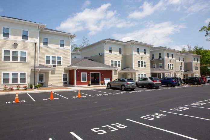 THE MAPLEWOODS DEVELOPMENT at 66 Huber Ave. in Providence has 40 apartments for renters who earn between $7,000 and $40,000 annually. / COURTESY SWAP INC.