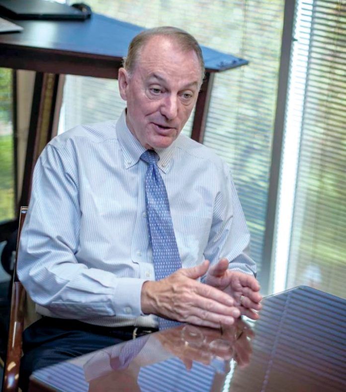 RON MACHTLEY, longtime Bryant University president, says he's stepping down in 2020. / PBN FILE PHOTO/MICHAEL SALERNO