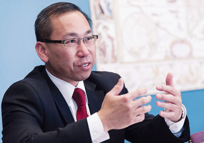 Fung_09172019 CRANSTON MAYOR ALLAN W. FUNG thanked Rhode Island's congressional delegation for its help in securing funding to help hire and retain 15 firefighter going forward. / PBN FILE PHOTO/MICHAEL SALERNO