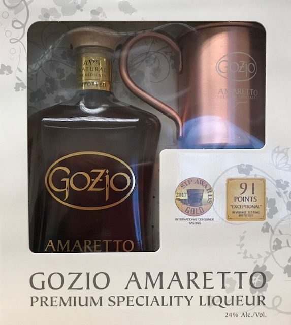 Gozio Amaretto w/Mug Gift Almond Liqueur 750ml :: Cordials & Liqueurs