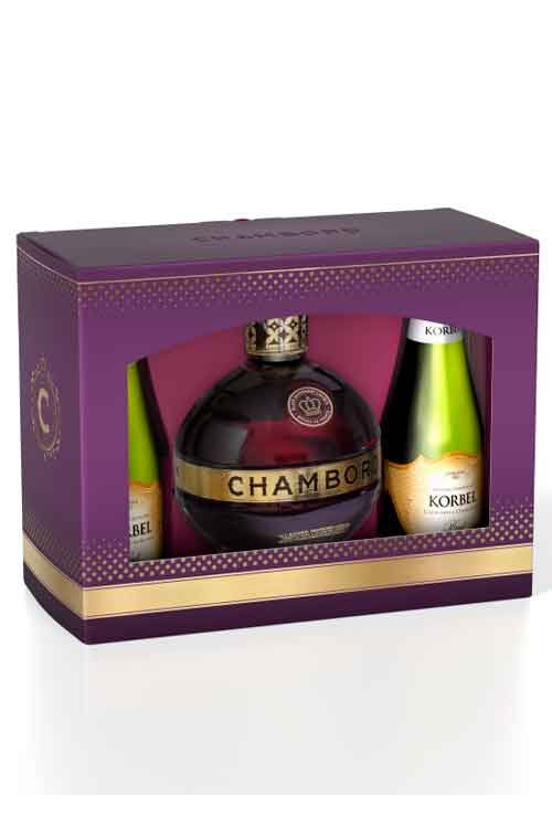 Chambord 375ml w/2 Korbel Brut 187ml Gift Set :: Cordials & Liqueurs