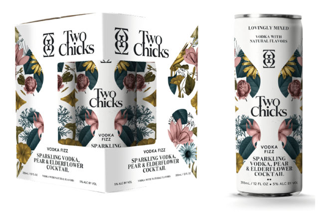 Two Chicks 'Vodka Fizz' Pear & Elderflower 4-355ml Can :: Ready to