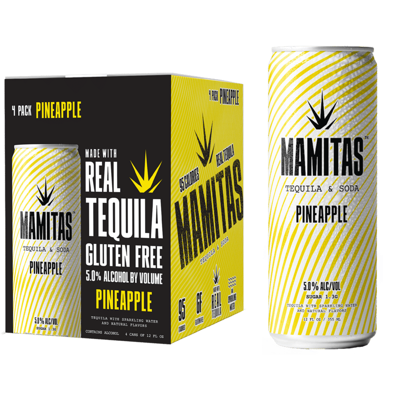 Mamitas 'Pineapple' Tequila & Soda 4-12oz Cans :: Ready to Go
