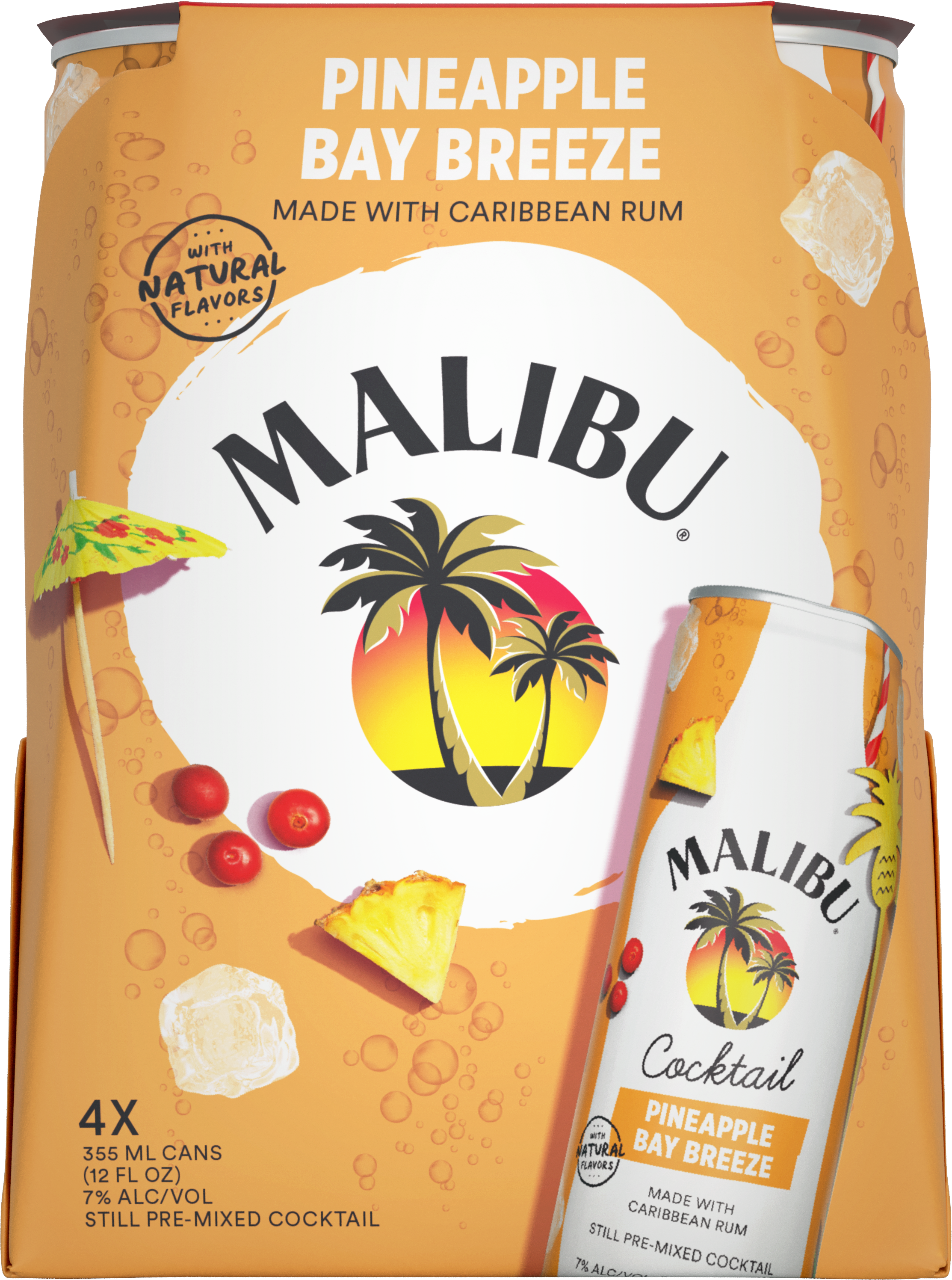 Malibu Cocktail Pineapple Bay Breeze 4-355ml Cans :: Ready to Go