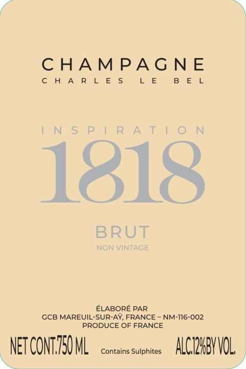 Charles Le Bel Inspiration 1818 Brut Champagne NV :: Bubbly Dry