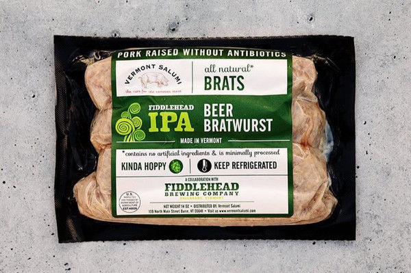 Vermont Salumi Fiddlehead IPA Beer Bratwurst, 14oz :: Meats