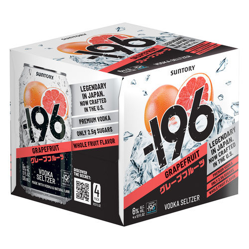 Suntory -196 Grapefruit Vodka Soda 4-355ml Cans :: Ready to Go