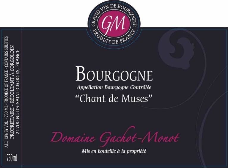 Domaine Gachot Monot Bourgogne 'Chant de Muses' 2022 :: Burgundy Red