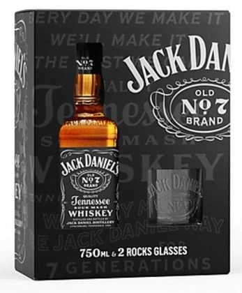 Jack Daniel's w/2 Glasses Gift Set 750ml :: Whiskey