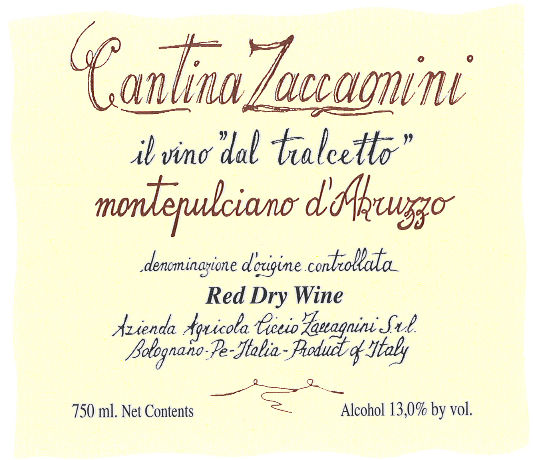 Cantina Zaccagnini Riserva Montepulciano d'Abruzzo 2022 :: Italian Red