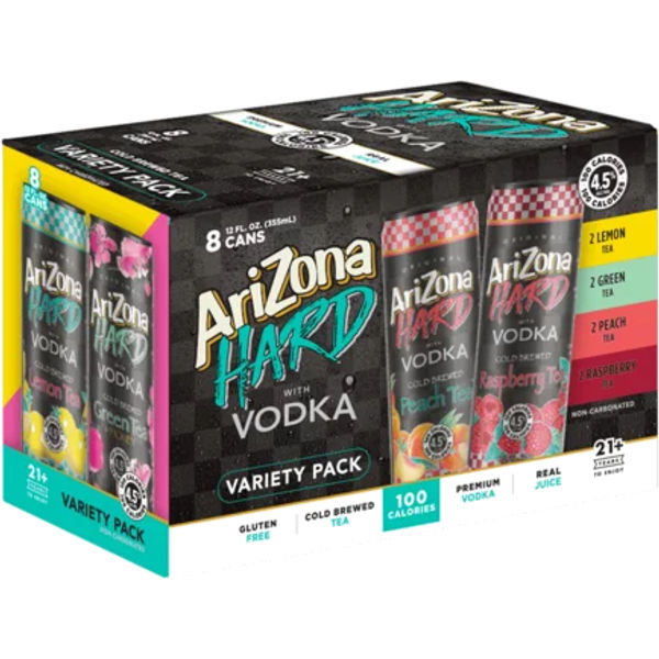 Arizona Hard Tea & Vodka Variety Pack 8-355ml Cans :: Ready to Go