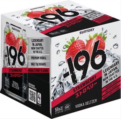 Suntory -196 Strawberry Vodka Soda 4-355ml Cans :: Ready to Go