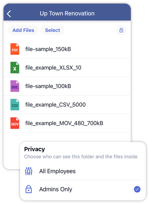 Choose who can see company files
