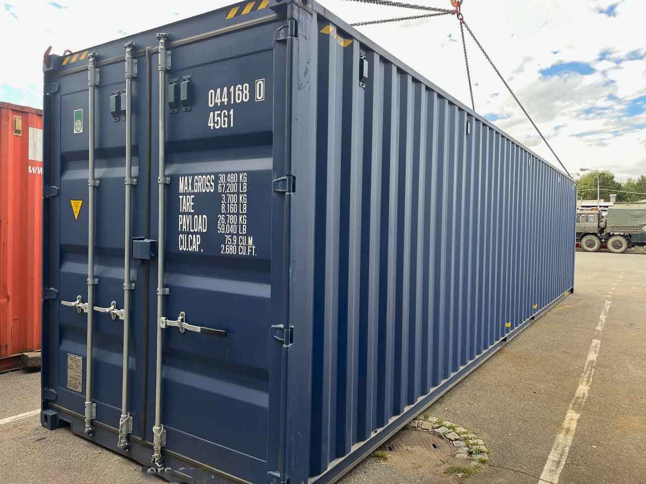 40 Fuß High Cube Container mit Doppeltür RAL 5013 7