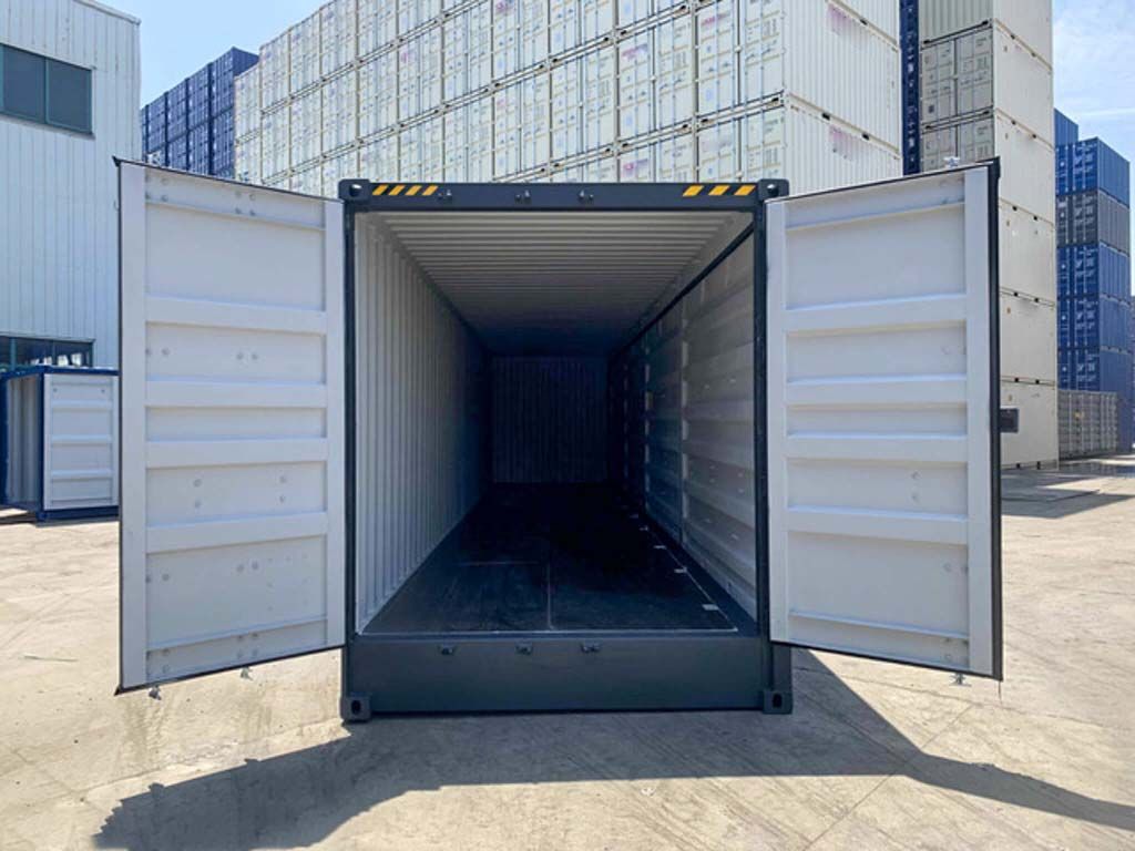 40 Fuß High Cube Container mit Offener Seite Anthrazitgrau 2