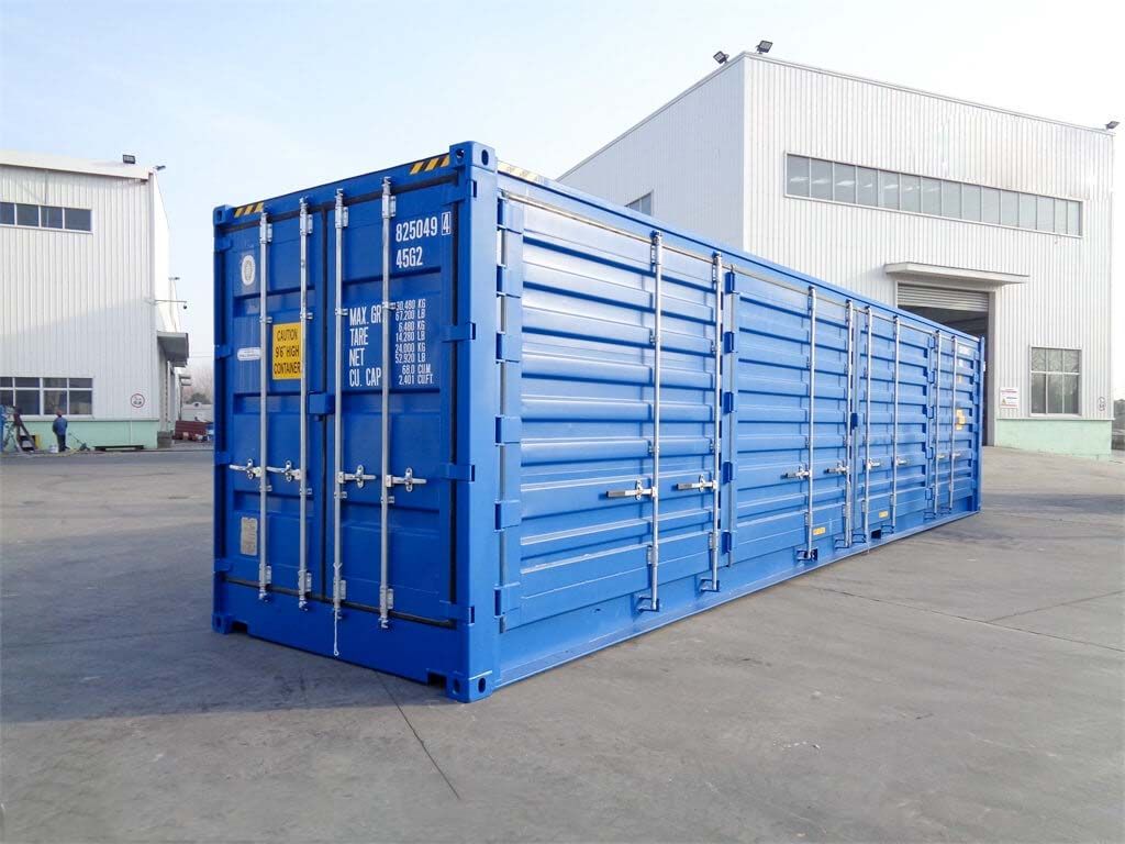 40 Fuß High Cube Container mit Offener Seite Blau 3