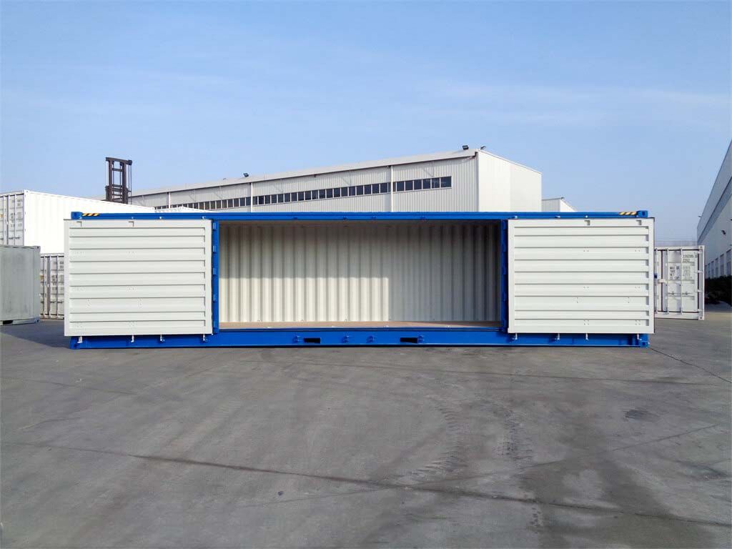 40 Fuß High Cube Container mit Offener Seite Blau 4