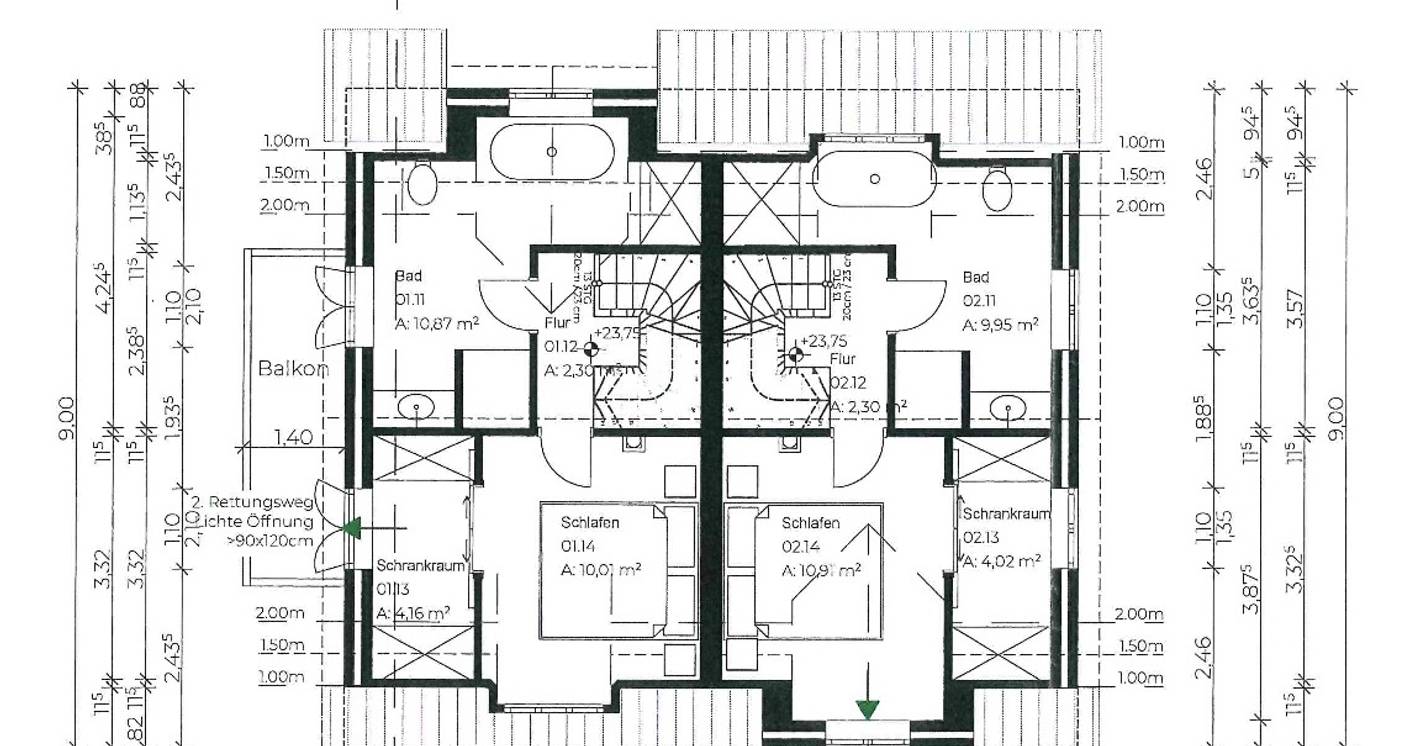Grundrisse Einzelhaus 1 DG