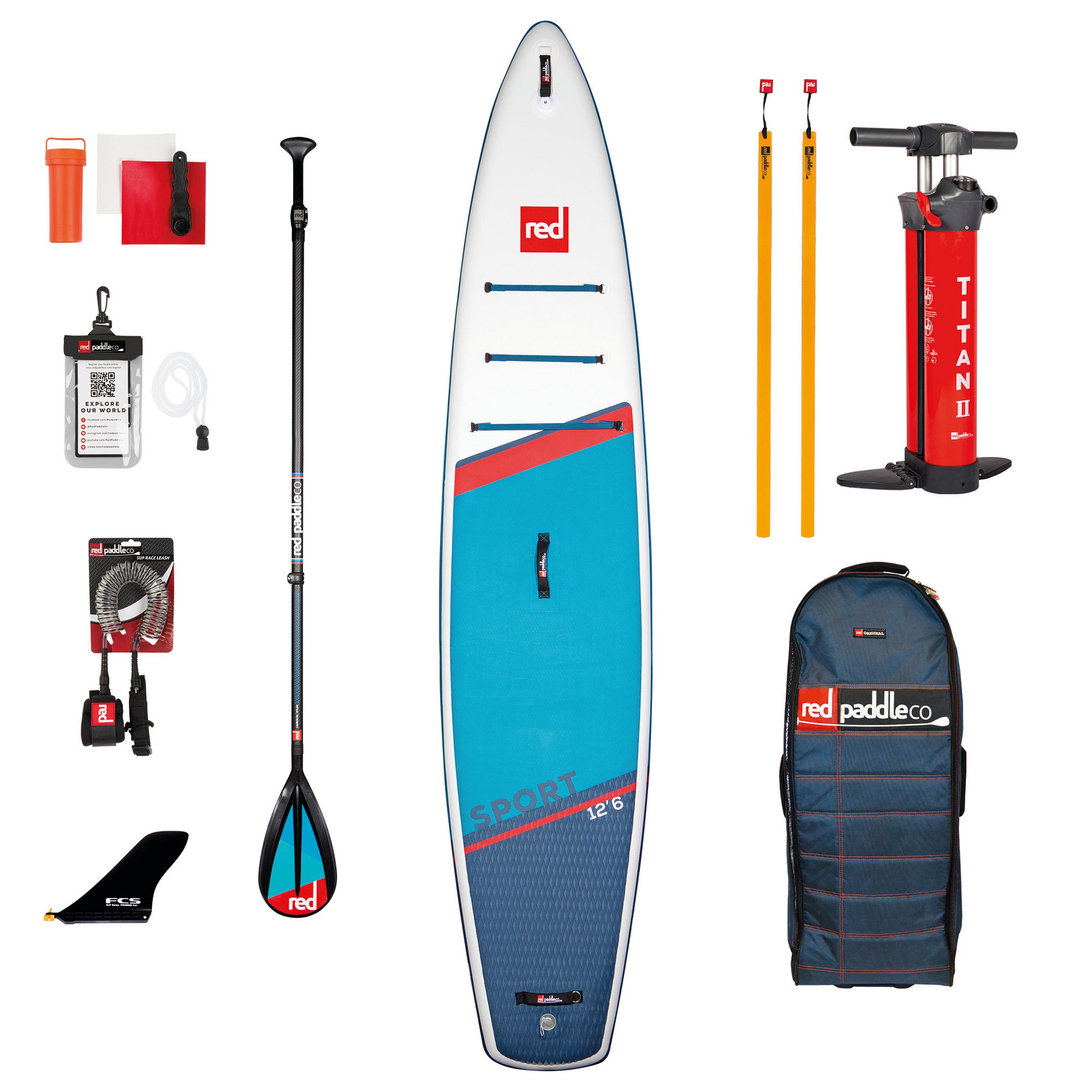 Red Paddle SPORT 12'6" x 30" x 6" MSL SET SUP Sets