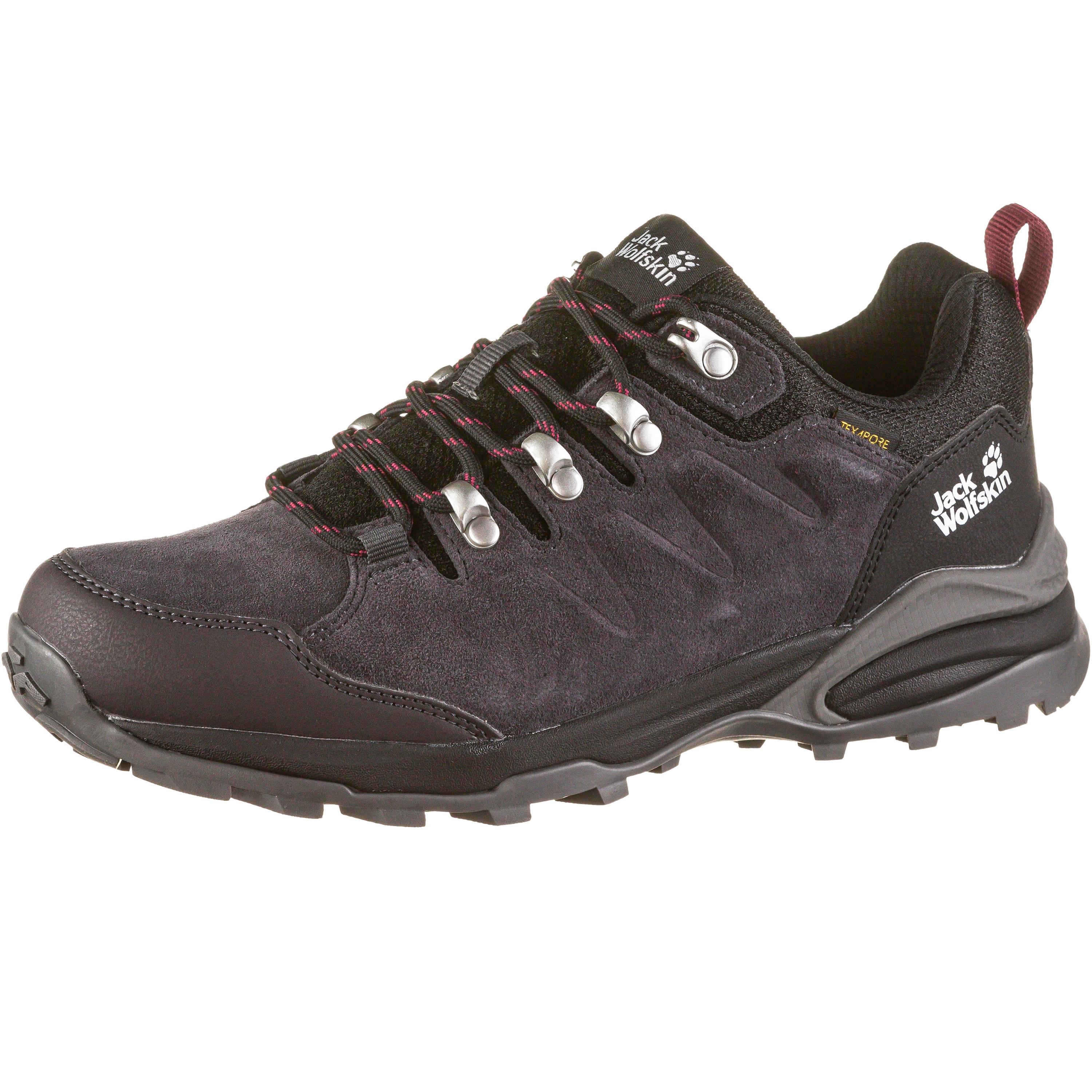 Jack Wolfskin Refugio Texapore Low Women Wasserdichte Wanderschuhe aus Leder Frauen 36 grau dark steel / purple