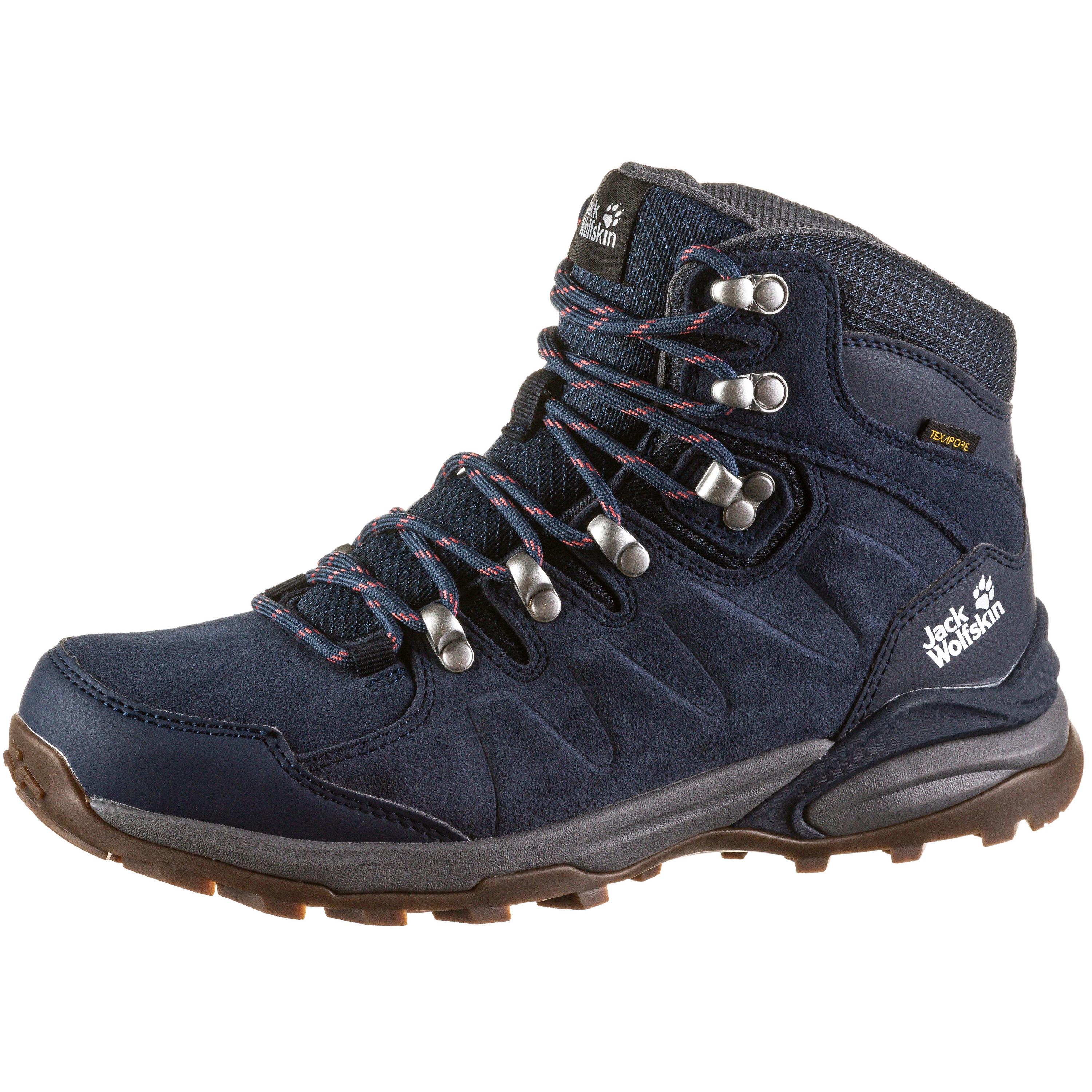Jack Wolfskin Refugio Texapore Mid Women Wasserdichte Wanderschuhe aus Leder Frauen 37 braun brown / apricot