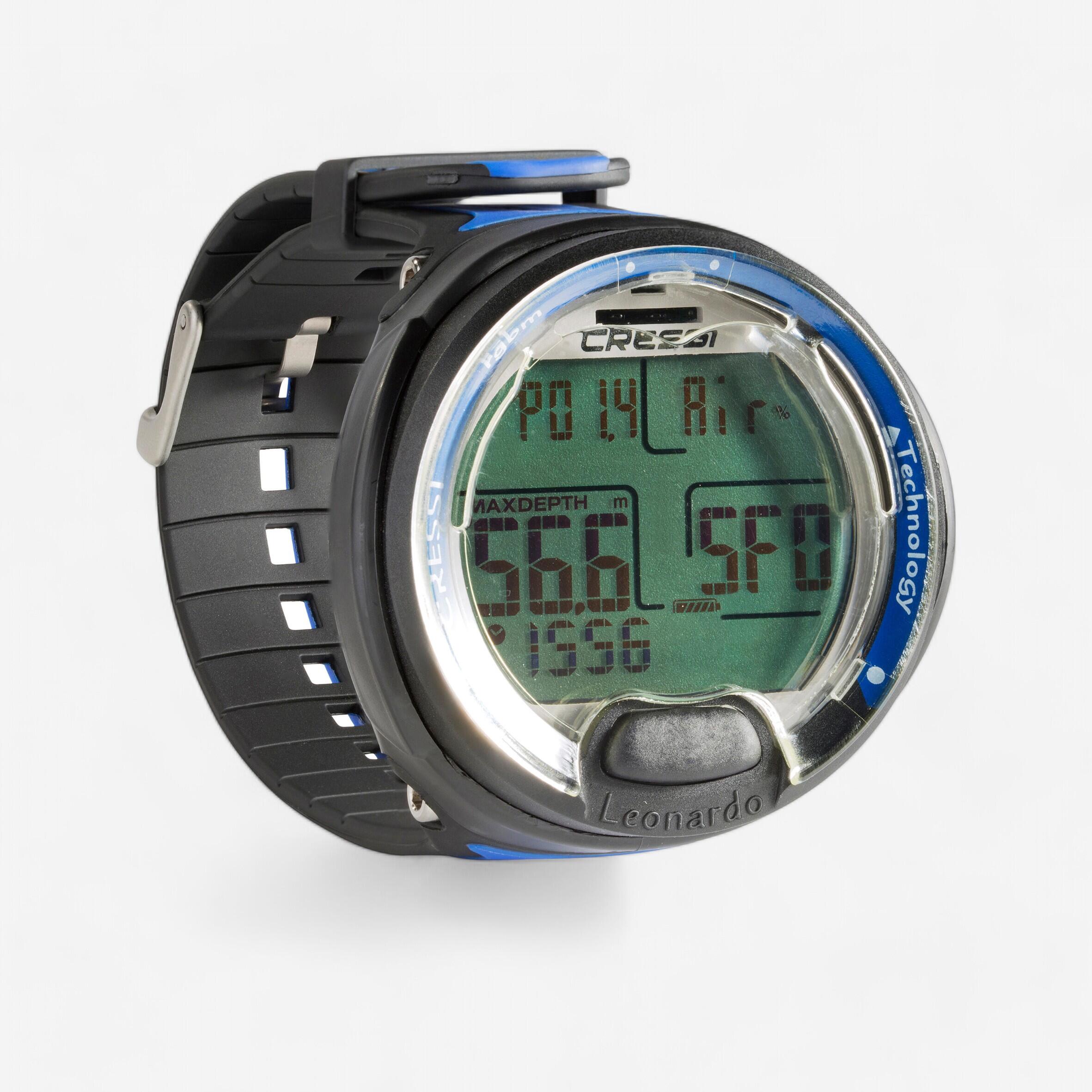 Cressi Tauch-Computer im Uhrenformat Leonardo schwarz/blau