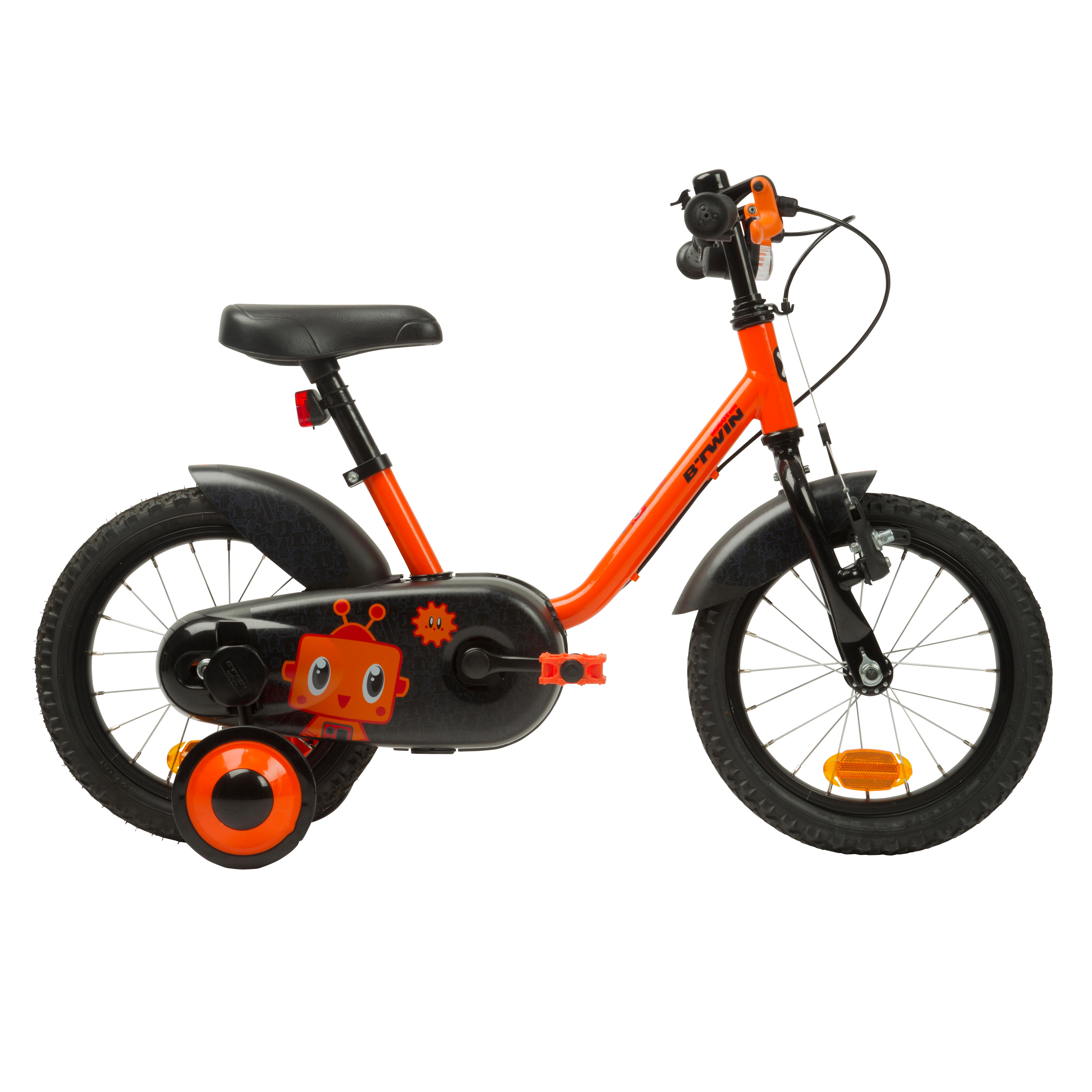 Btwin Kinderfahrrad 14 Zoll Robot 500 orange/schwarz