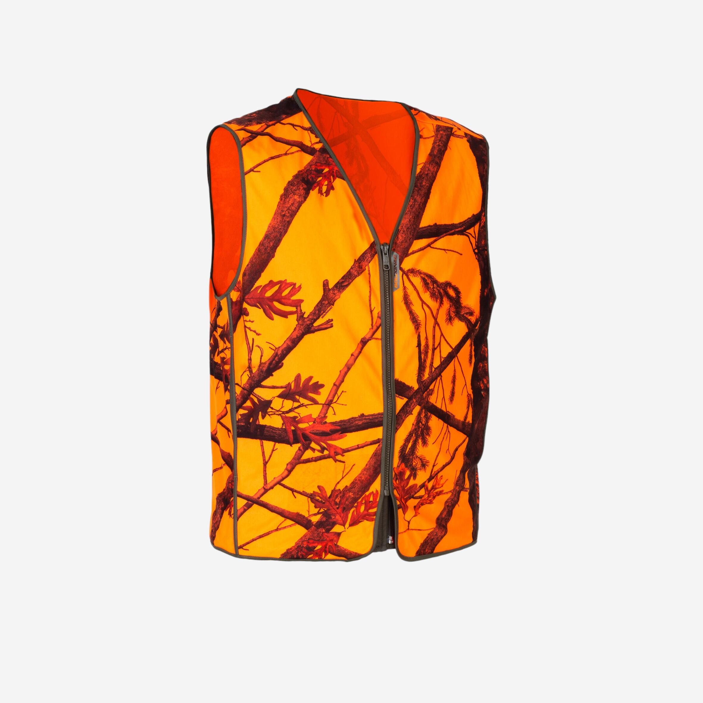 Solognac Jagdweste kompakt geräuscharm camouflage/orange