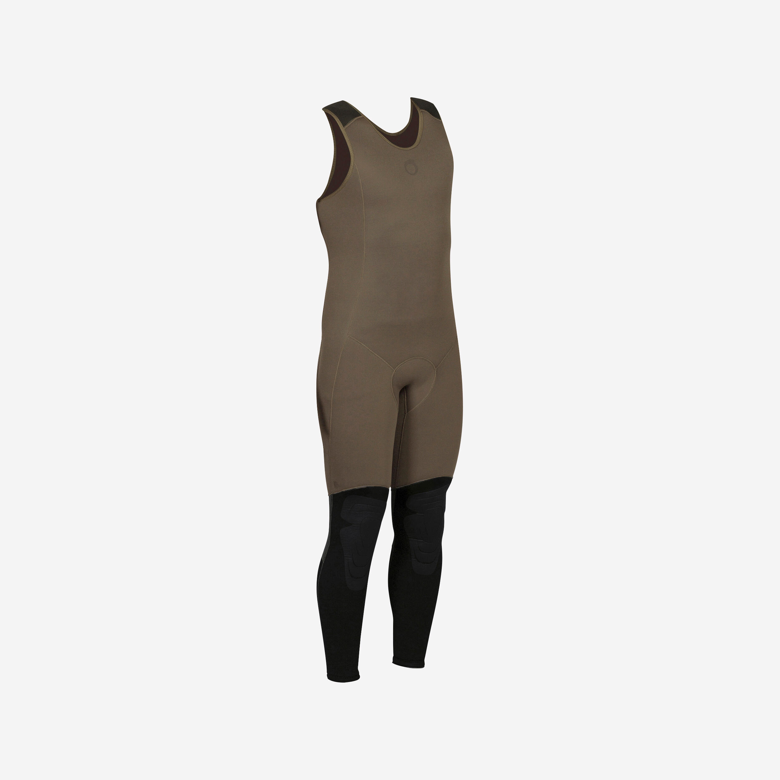 Subea Neoprenhose Trägerhose Apnoetauchen 7 mm SPF 100 khaki/grau