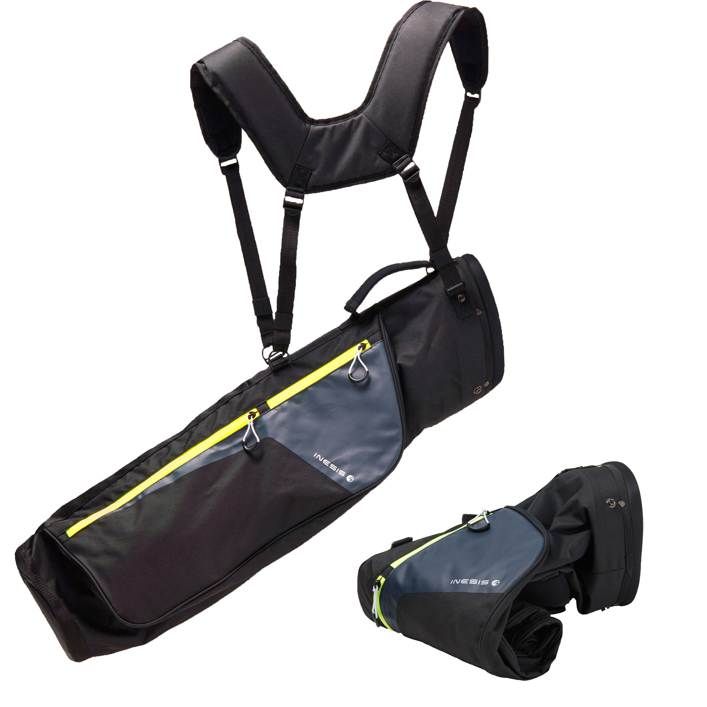 Inesis Golftasche flexibel Ultralight ohne Standfuß schwarz