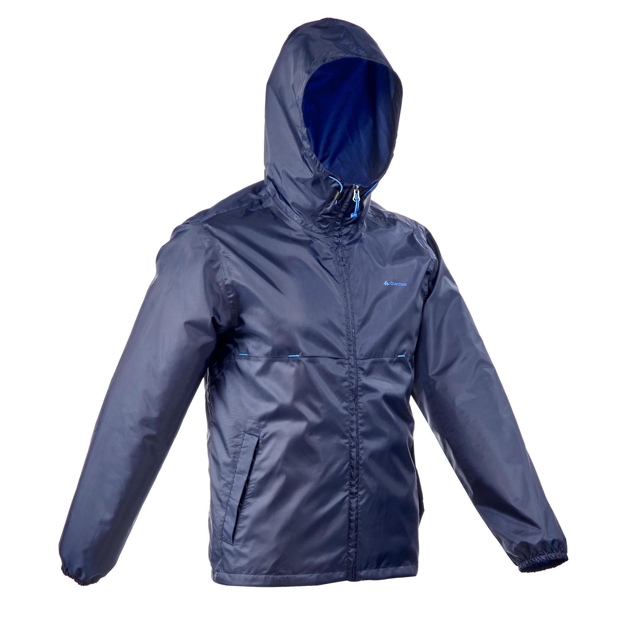 Quechua Regenjacke Wandern Raincut mit Reißverschluss Herren marineblau
