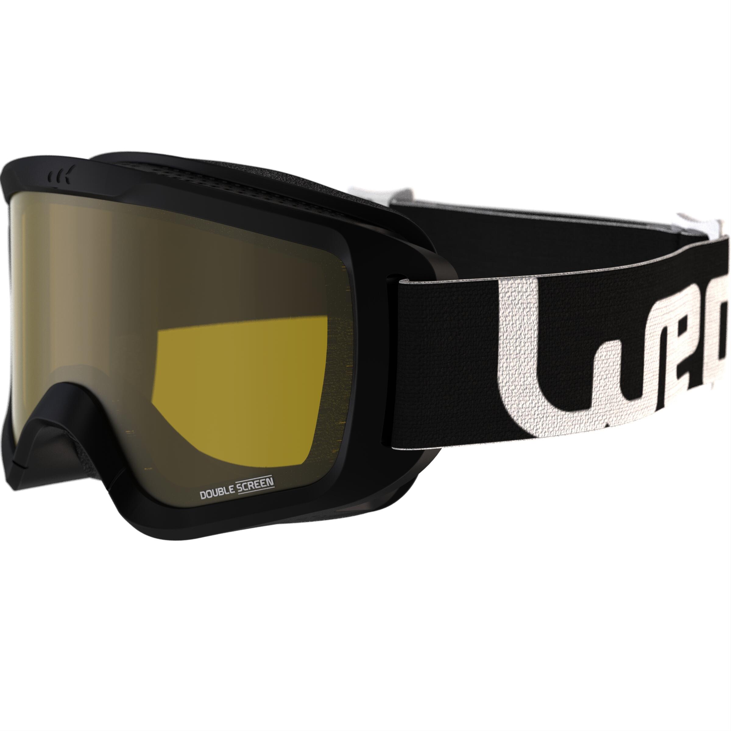 Wedze Skibrille Snowboardbrille G 100 S1 Schlechtwetter Erwachsene/Kinder schwarz
