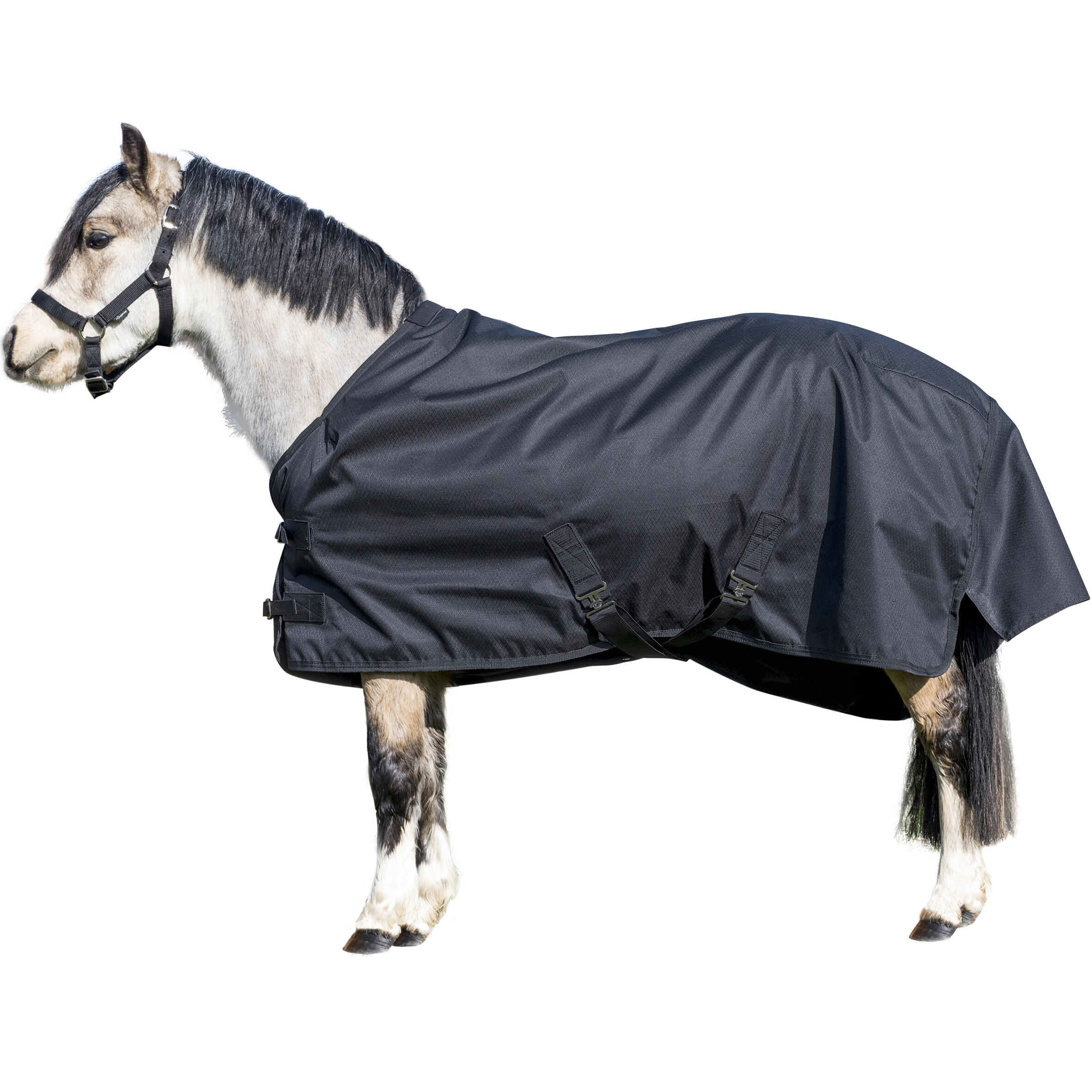 Fouganza Winter-Regendecke 200g wasserdicht 600D Pony schwarz