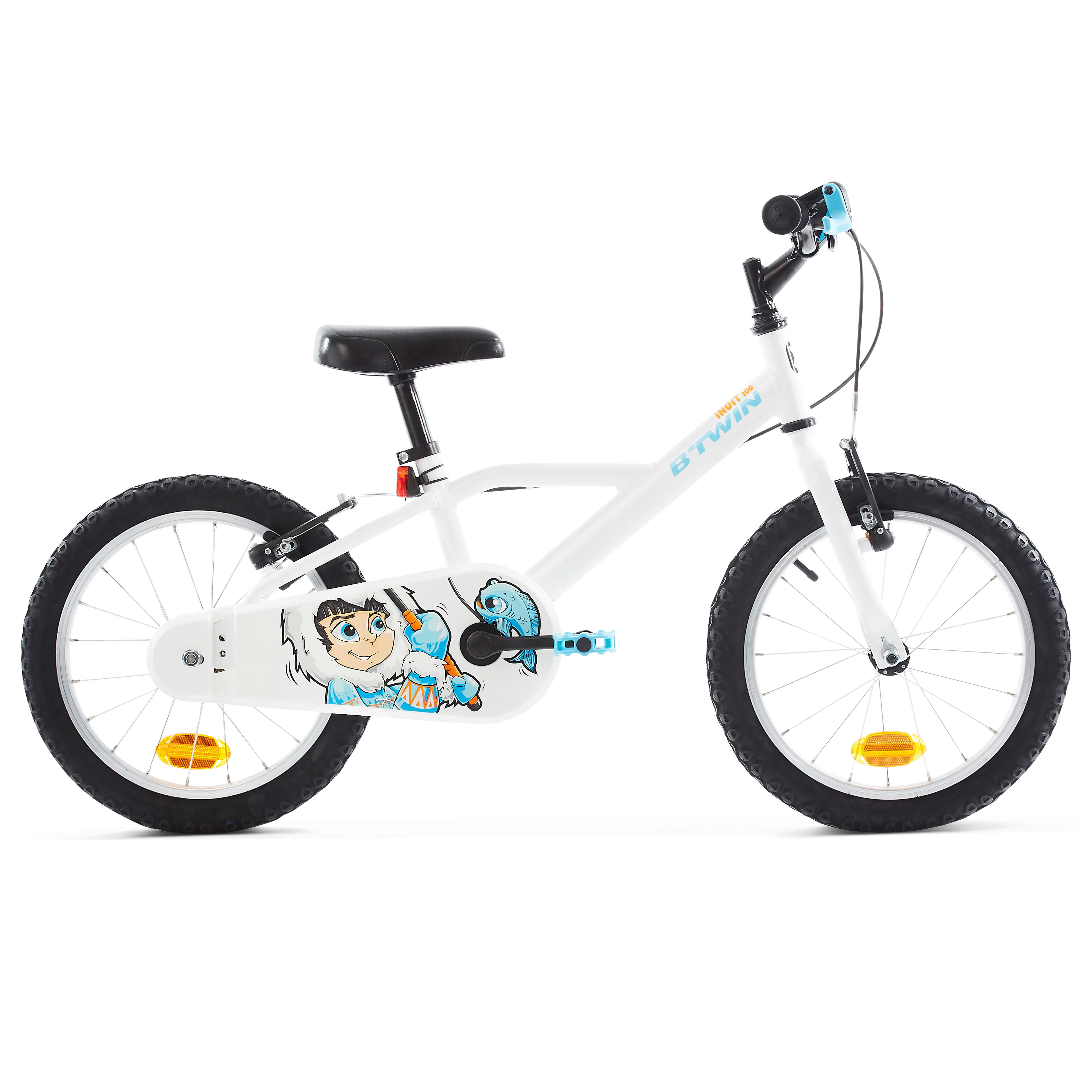Btwin Kinderfahrrad 16 Zoll 100 Inuit weiß/blau