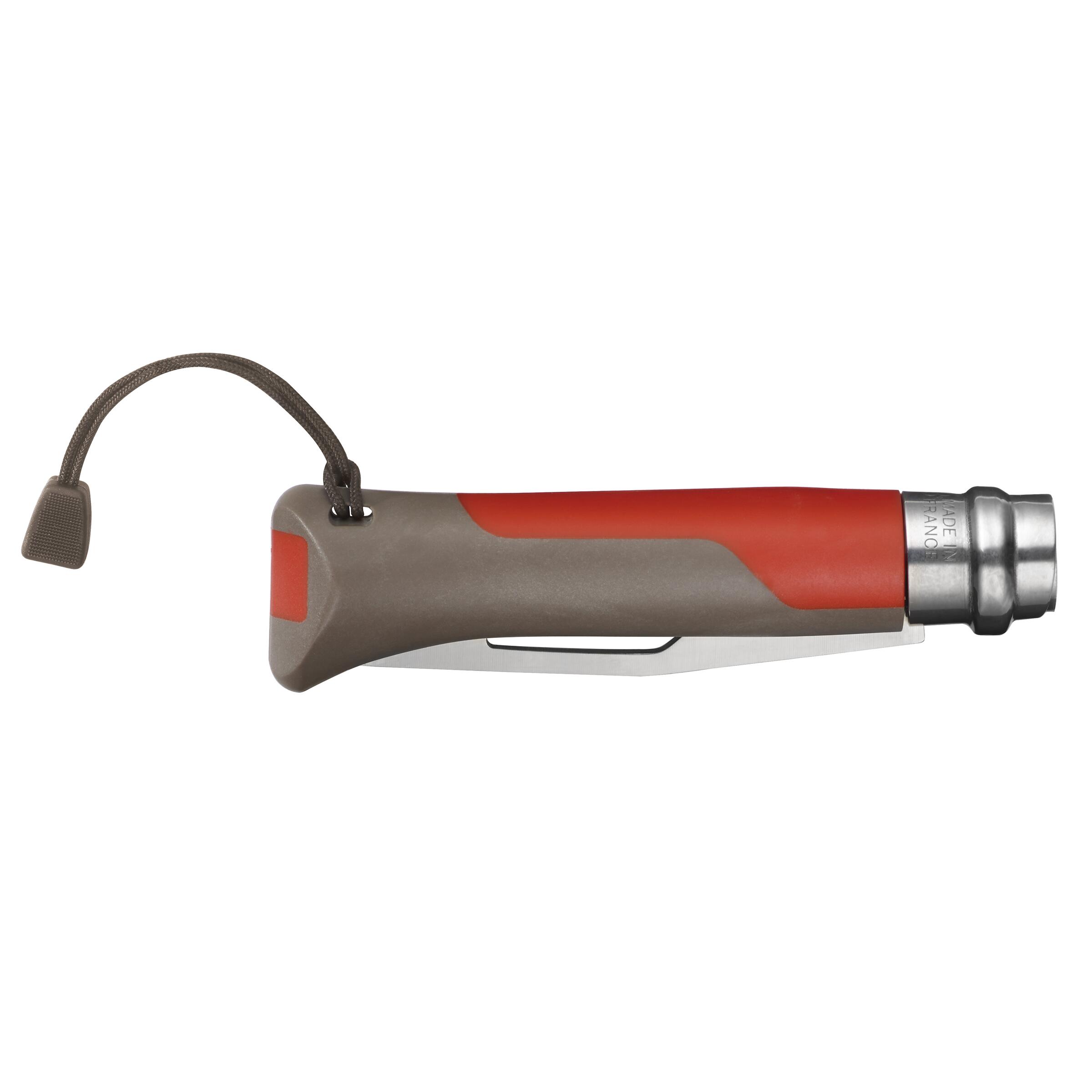 Opinel Taschenmesser Nr. 8 Outdoor mit roter Trillerpfeife