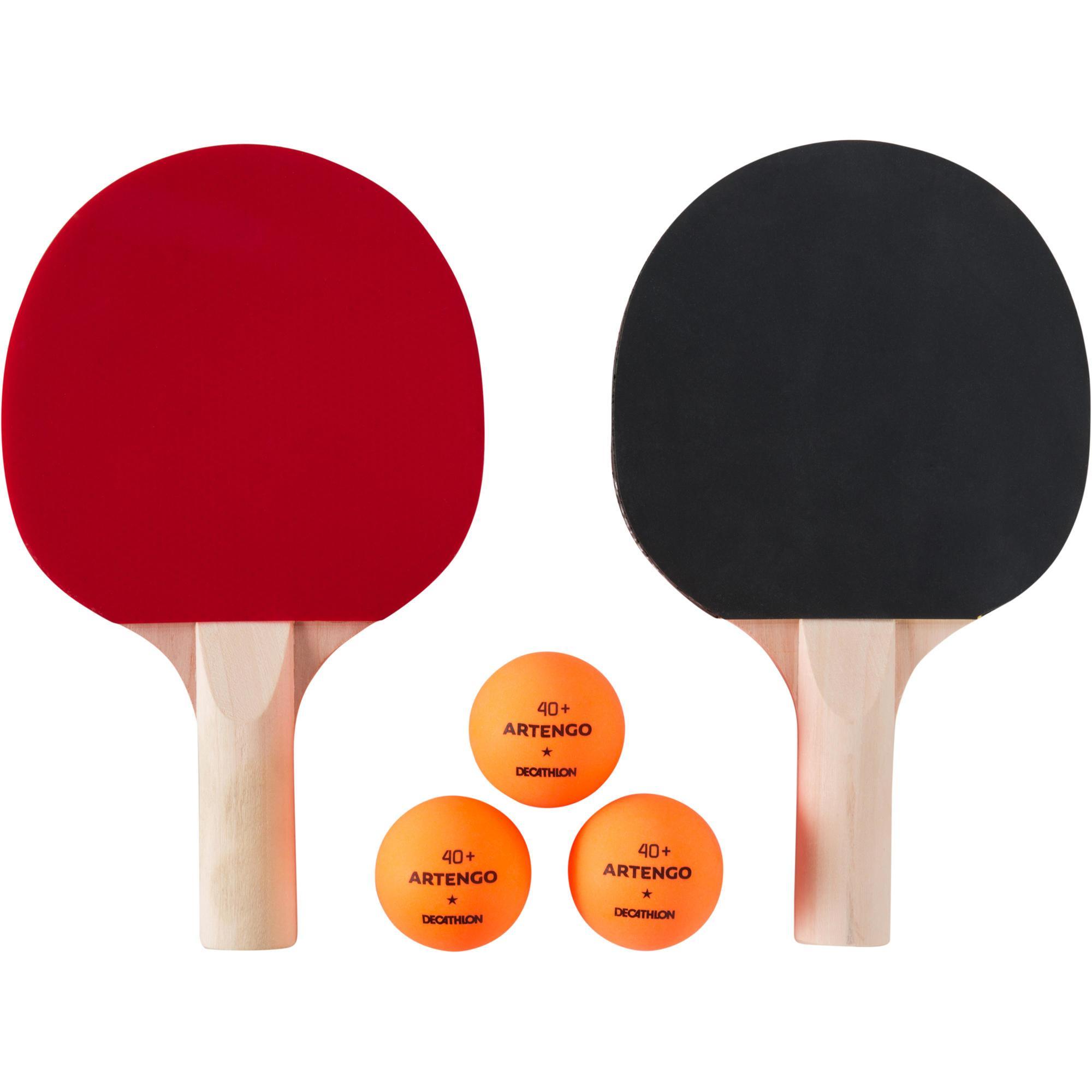 Pongori Tischtennis-Set 2 Schläger PPR 100 Small und 3 Bälle