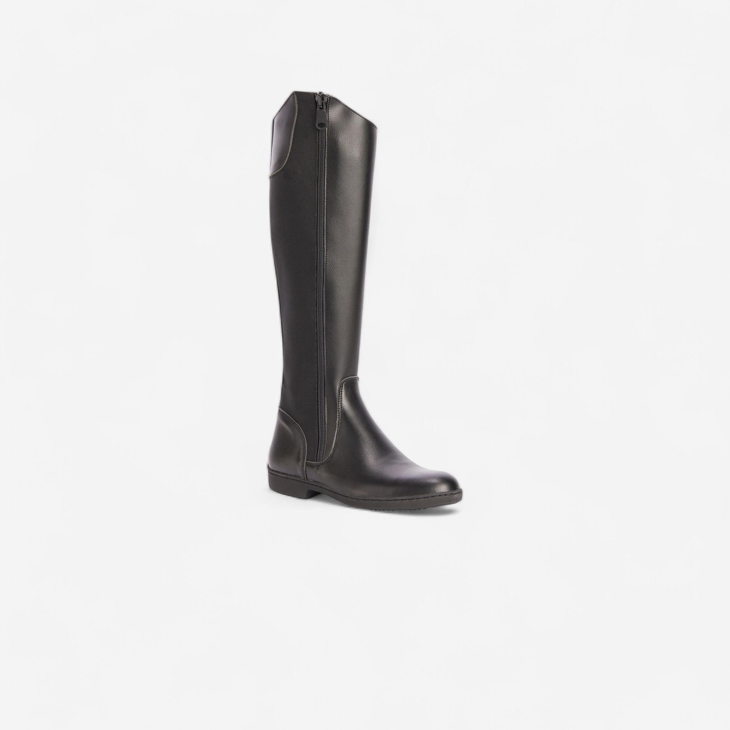 Fouganza Reitstiefel 500 Synthetik Erwachsene schwarz
