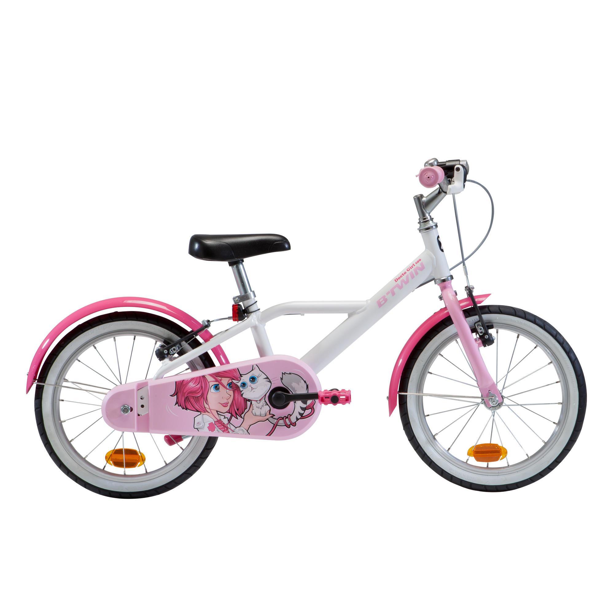Btwin Kinderfahrrad 16 Zoll 500 Docto Girl weiß/pink
