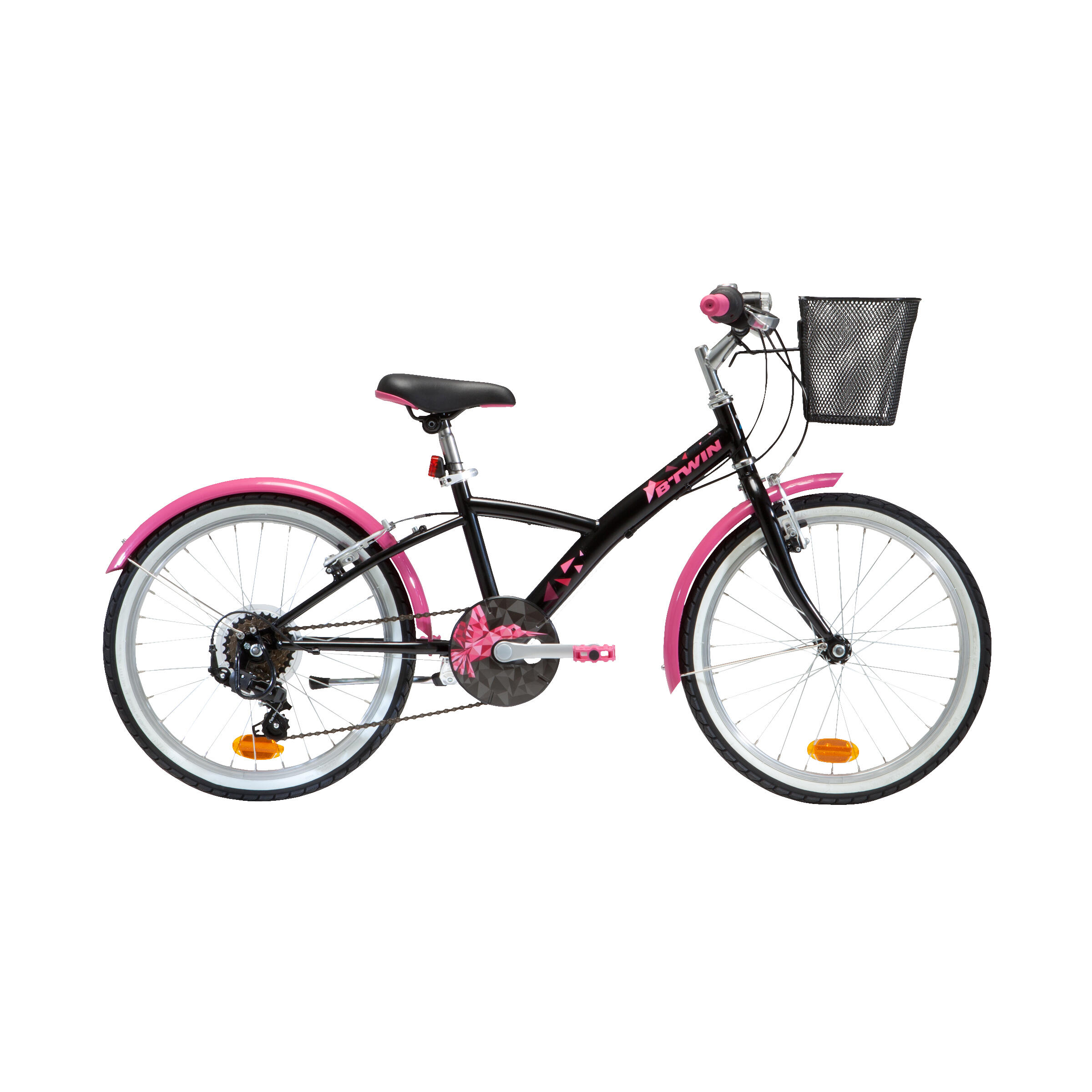 Btwin Kinderfahrrad Trekkingrad 20 Zoll Original 500 schwarz/pink