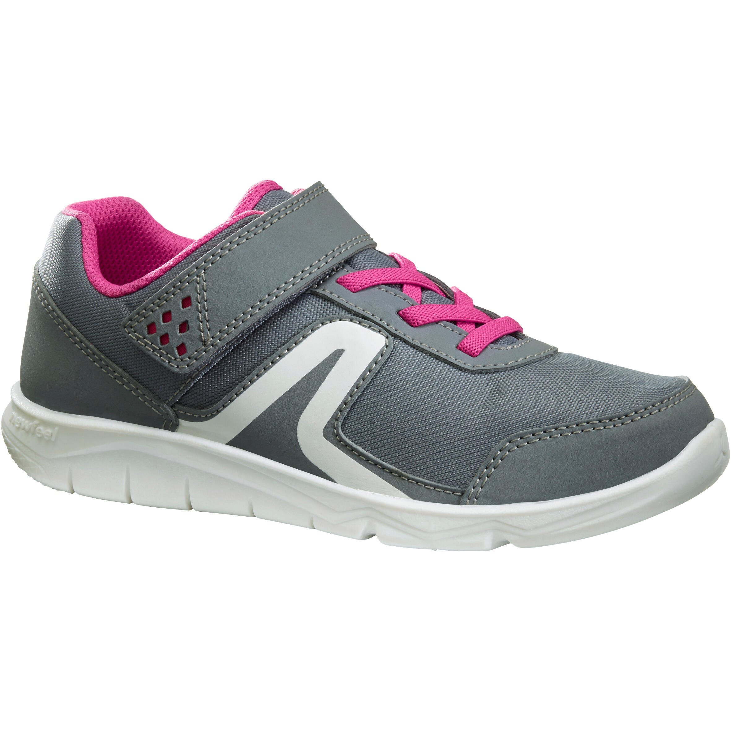 Decathlon Sportschuhe Walking PW100 Kinder grau/rosa