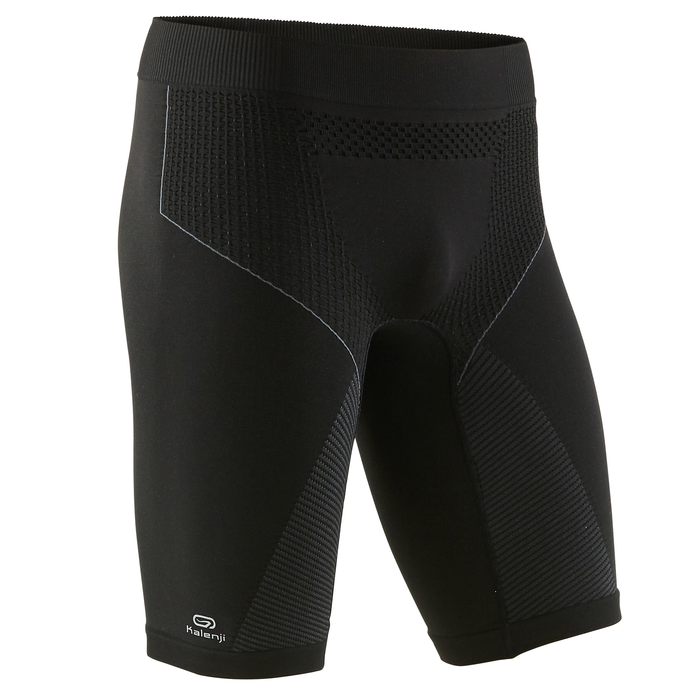 Kiprun Laufshorts Tights Kiprun Herren nahtlos schwarz